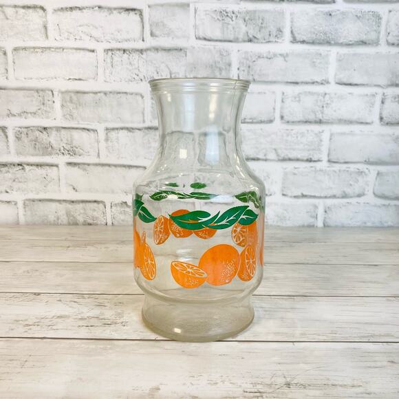 Vintage Anchor Hocking Orange Juice Carafe Decanter Glass Pitcher Serveware - Picture 1 of 2